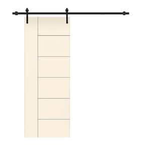 Metropolitan Series 36 in. x 80 in. Beige Stained Composite MDF Paneled Interior Sliding Barn Door with Hardware Kit