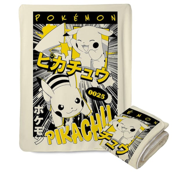 THE NORTHWEST GROUP Pokemon Anime Pikachu Mink Sherpa Multicolor Throw Blanket