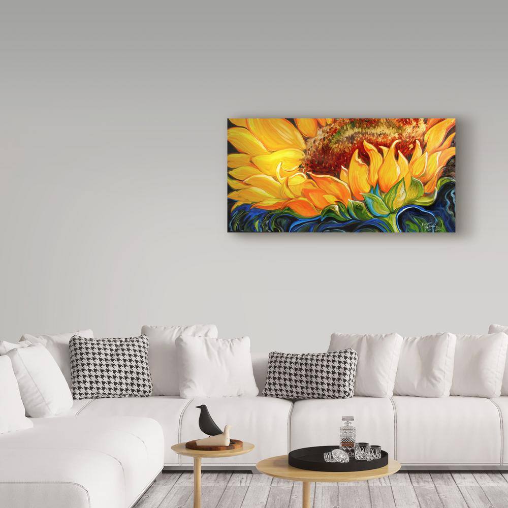 Large Yellow and Green Floral Abstract Canvas Art