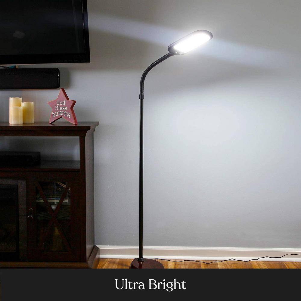 Adjustable Havana Brown LED Floor Lamp for Kids' Reading and Crafts