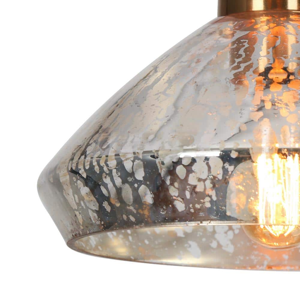 Matte Black and Gold Glass Mini Pendant Light