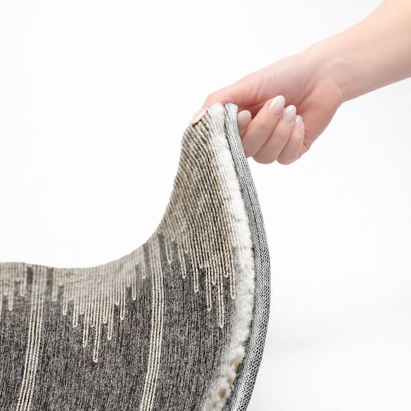 Dream Shag Premium Machine Washable Abstract ADS647 Charcoal 5 ft. x 7 ft. 6 in. Area Rug