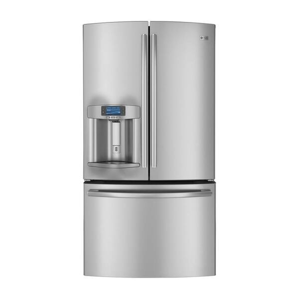GE 35.75 in. W 23.1 cu. ft. French Door Refrigerator in Stainless Steel, Counter Depth, ENERGY STAR-DISCONTINUED