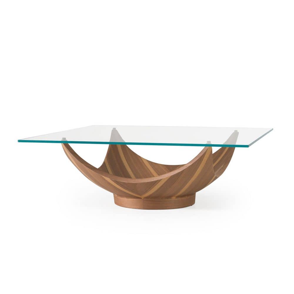 Modrest Sunrise Contemporary 47.2 in. Walnut Square Glass Coffee Table price history on PriceWatchPro