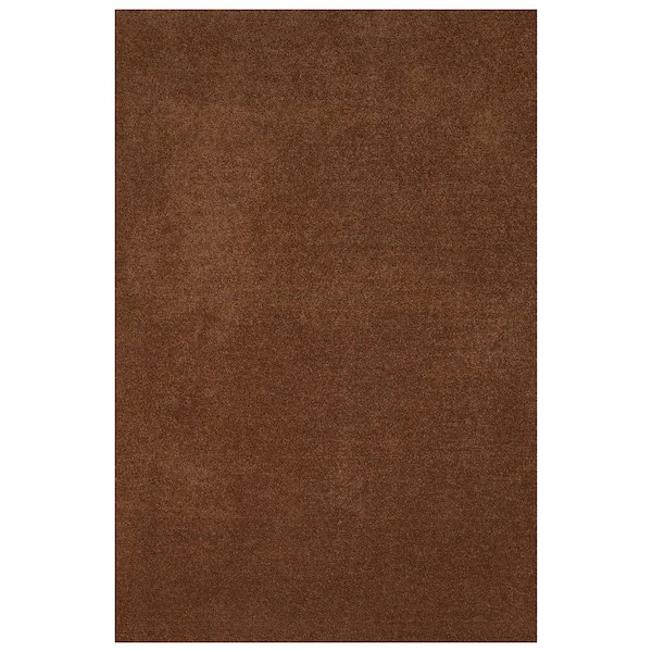 Garland Rug Gramercy 4 ft. x 6 ft. Cinnamon Brown Solid Color Plush Polypropylene Rectangle Bath Rug