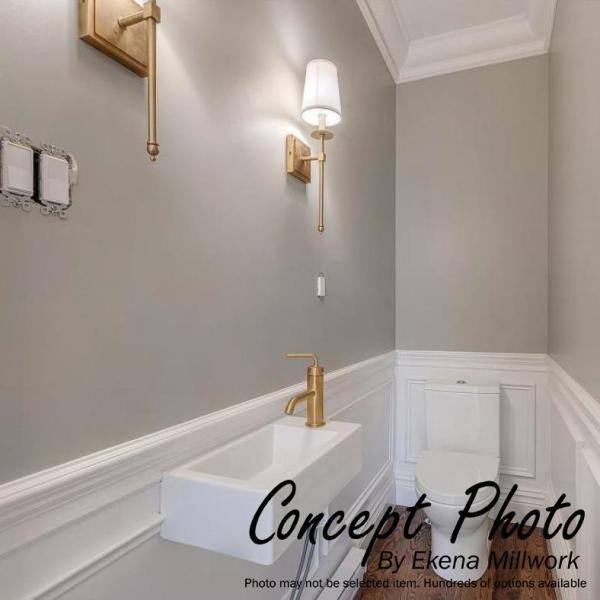 Gray Polyurethane 94.5 in Baseboard Moulding with Decorative Trim