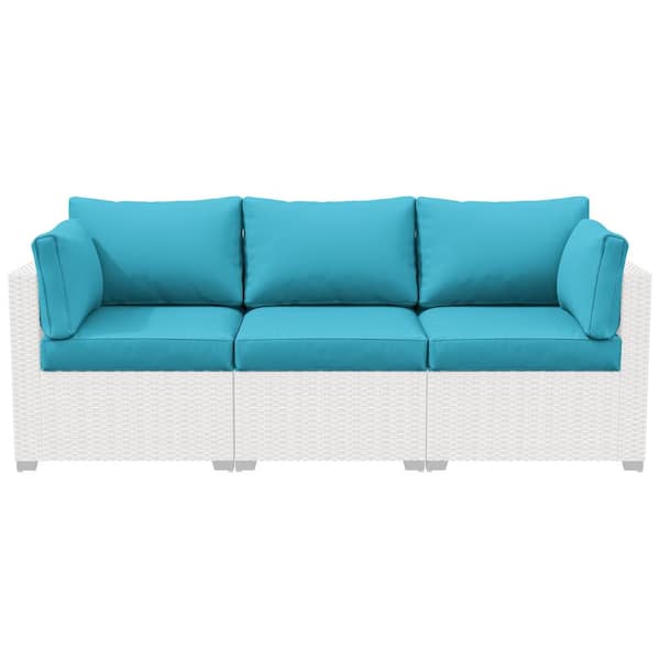 Kimunuk 25.6 in. x 23.6 in. x 4 in. (8-Piece) Deep Seating Outdoor Lounge Chair Sofa Cushion with Lumber Pillow Cushion Lake