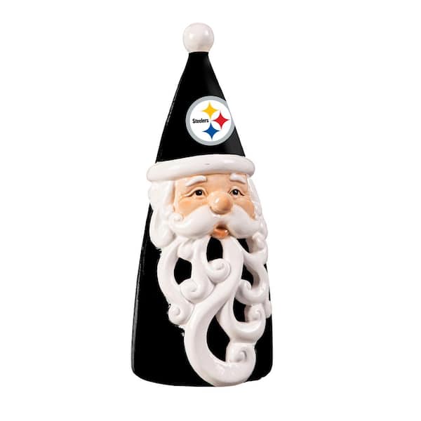 Team Sports America Pittsburgh Steelers Santa LED Christmas Garden Statuary, 8 in.