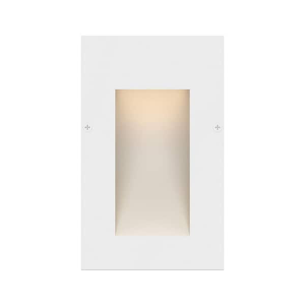 Taper Low-Voltage Satin White Integrated LED Vertical Stair Light