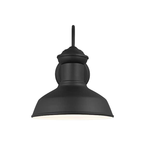 Generation Lighting Fredricksburg 1-Light Black Outdoor Small Wall Lantern Sconce