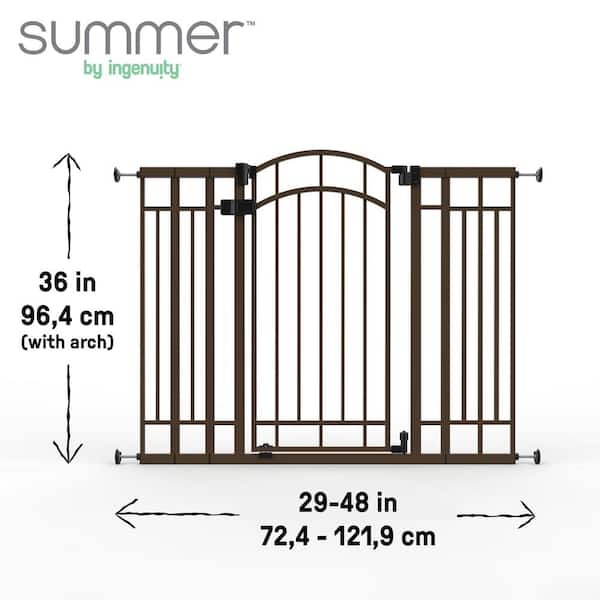 Multi-Use Decorative Extra Tall Safety Pet and Baby Gate, Pressure or Hardware Mounted, Auto Close Door, 36 in. Tall