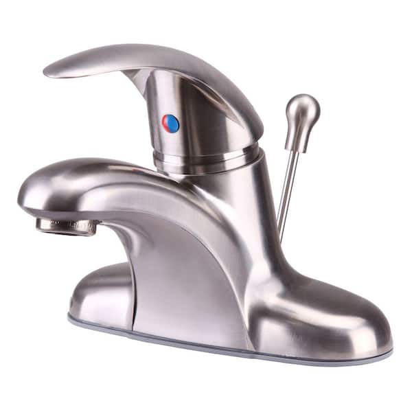 Ultra Faucets Vantage Collection 4 in. Centerset 1-Handle Bathroom Faucet in Brushed Nickel