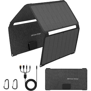 50-Watt Monocrystalline Foldable Solar Panel with 3 Output Ports (USB-A USB-C DC) for Camping and Outdoor Activities
