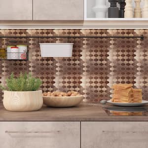 Damask Bronze Aluminum Mosaic 12 in. x 12 in. Metal Peel and Stick Tile (8 sq. ft./8-Pack)