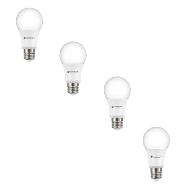 EcoSmart 60-Watt Equivalent A19 Dimmable Energy Star LED Light Bulb Daylight (4-Pack)