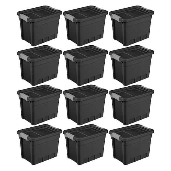 IRIS 4-Pack Heavy Duty Plastic Storage Box Large 19-Gallons (78-Quart)  Black Heavy Duty Tote with Latching Lid in the Plastic Storage Containers  department at