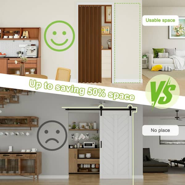 ARK DESIGN Blackout Door 96 in. x 80 in. Walnut Vinyl PVC