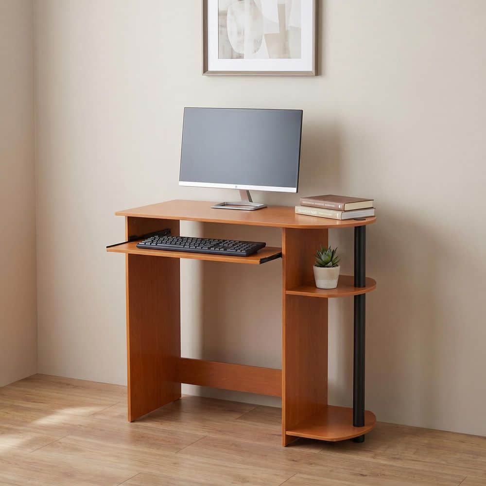 Furinno SIMPLISTIC 31.5 in. Rectangle Light Cherry Oak/Black Wood