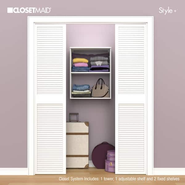 Style+ 25 in. W White Hanging Wood Closet Tower