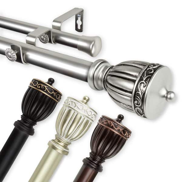 Rod Desyne Debussy 28 in. - 48 in. 1 in. Dia Double Curtain Rod in Light Gold