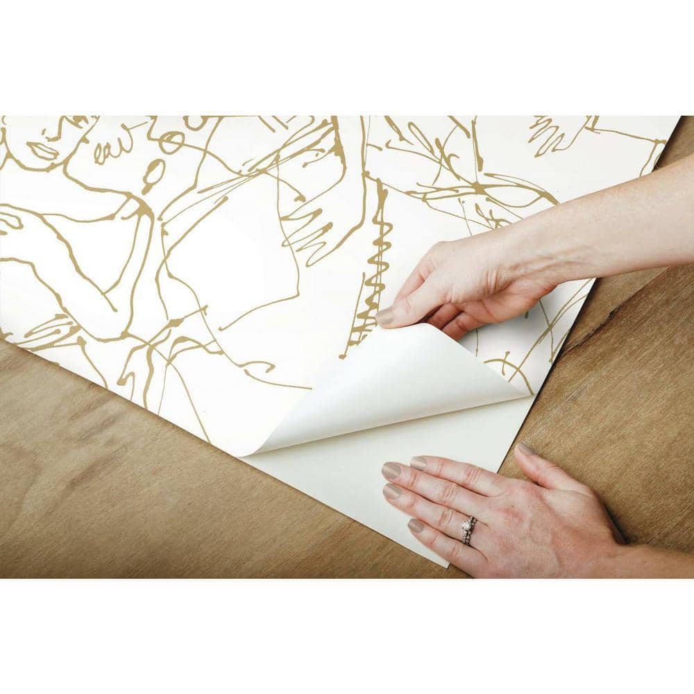 Gold Damask Non-Pasted Washable Wallpaper