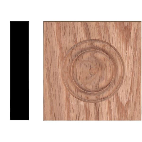 HOUSE OF FARA 4-1/2 in. x 4-1/2 in. x 7/8 in. Oak Rosette Moulding