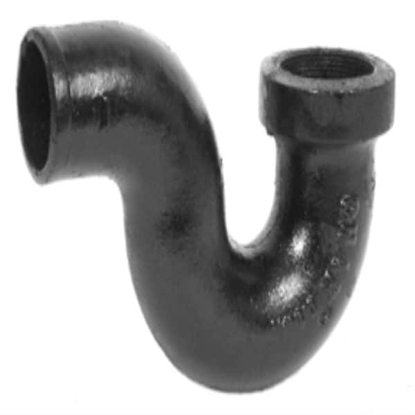 Charlotte Pipe 2 in. Cast-Iron DWV No-Hub Tapped P-Trap