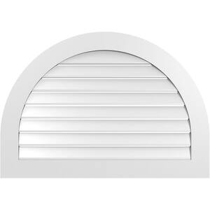 16W X 22H Round Top PVC Gable Vent – Surface Mount With 2x2 Brickmould Sill Frame, Functional