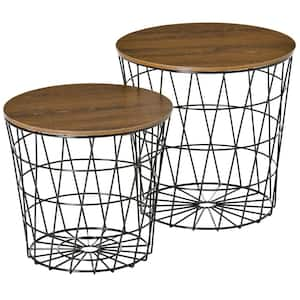 Mordern 17.25 in. Black Round Wood End Table