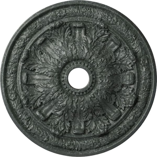Ekena Millwork 3-1/4" x 30" x 30" Polyurethane Flagstone Ceiling Medallion, Athenian Green Crackle
