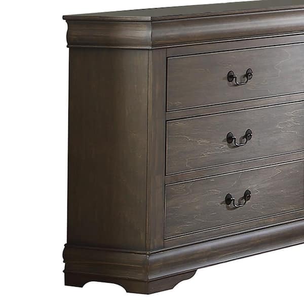 Acme Furniture Louis Philippe III Antique Gray 2 Drawer 16 in. W Nightstand  25503 - The Home Depot