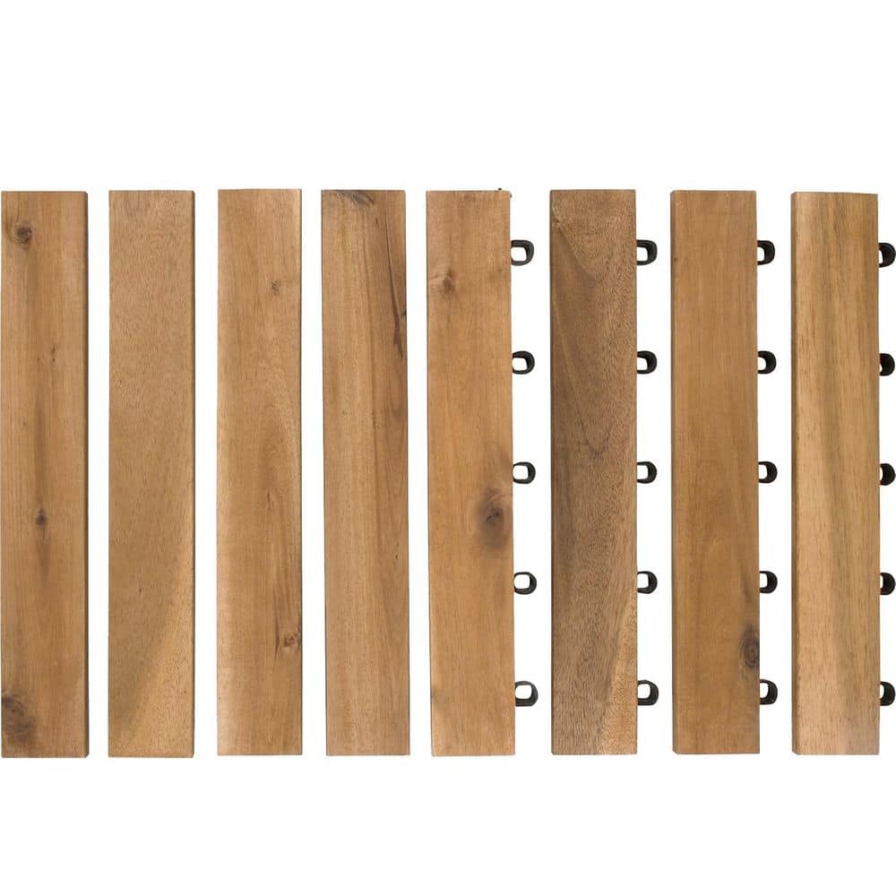 Acacia Wood Deck Tile straight edges-4 pcs pegs and 4 pcs loops price history on PriceWatchPro