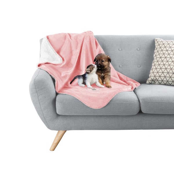Petmaker Pink Waterproof Pet Plush Lap Throw Blanket