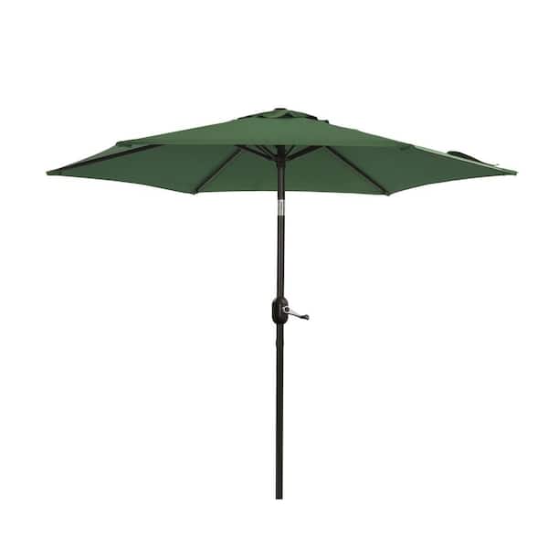 maocao hoom 7.5 ft. Round Outdoor Market Patio Umbrella with Tilt and Crank Mechanism in Dark Green
