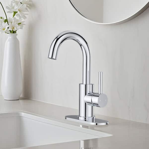 Single Hole 1-Handle Bathroom Faucet in Chrome