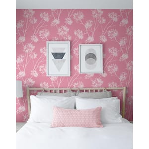 Pink One O'Clocks Botanical Peel and Stick Wallpaper (Covers 30.75 sq. ft.)