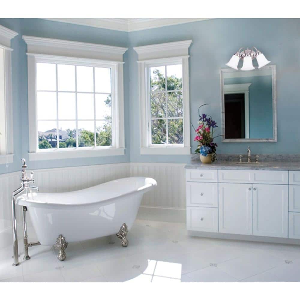 Brushed Nickel 3-Light Wall Sconce with Opal Glass Shades