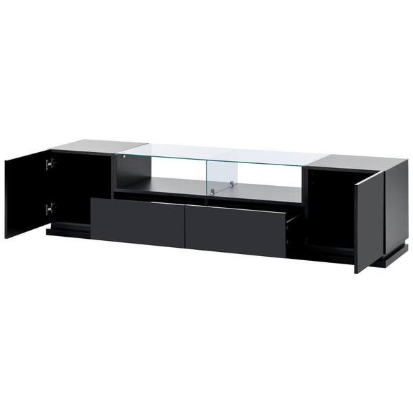 Unbranded 66.9 in. W x 15 in. D x 17 in. H Bathroom Black Linen Cabinet