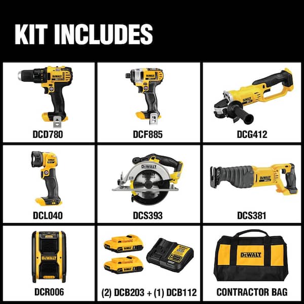 DEWALT 2-Tool 20-Volt Max Brushless Power Tool Combo Kit with Soft Case (2- Batteries and charger Included) in the Power Tool Combo Kits department at