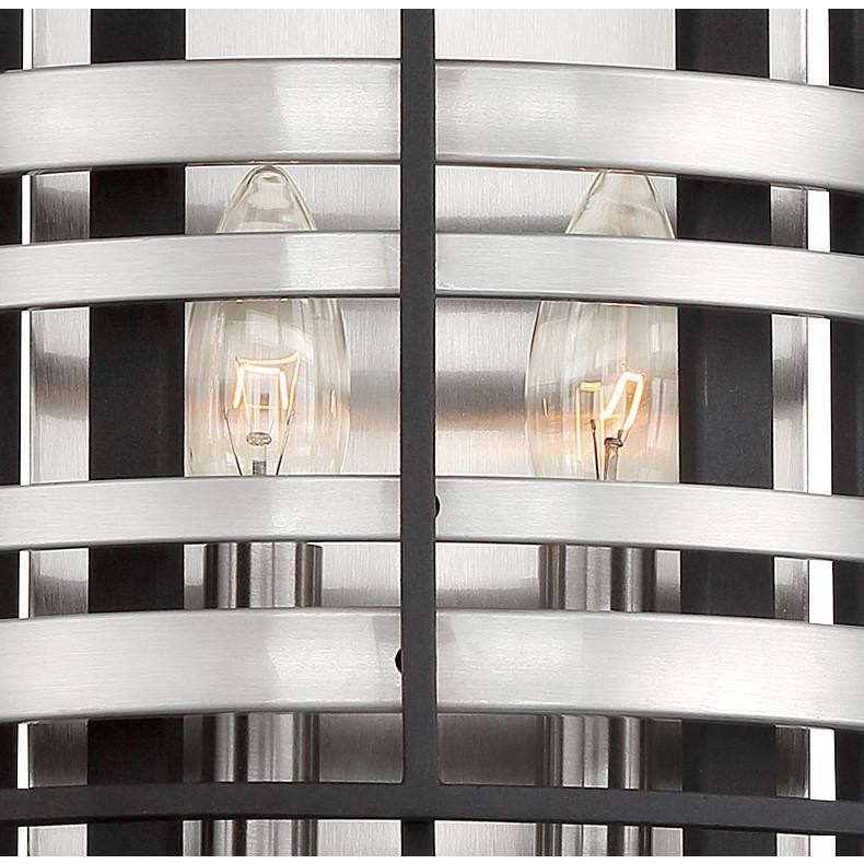 Presten Brushed Nickel & Sand Coal 2-Light Dimmable Wall Sconce