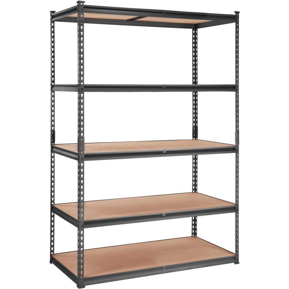 Unbranded Black Metal Storage Shelving Unit 5-Tier Adjustable, 2000 lbs. Capacity Heavy Duty Garage Shelves Organizer Utility Rack L-1995577