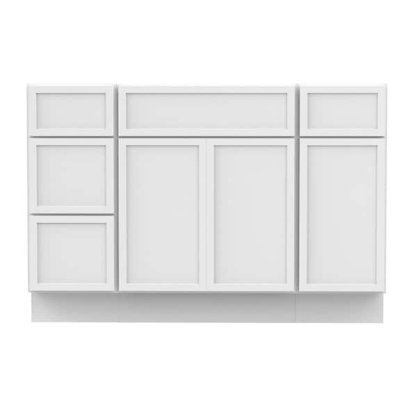 48 in. W x 21 in. D x 32.5 in. H Bath Vanity Cabinet without Top in White (Unassembled)