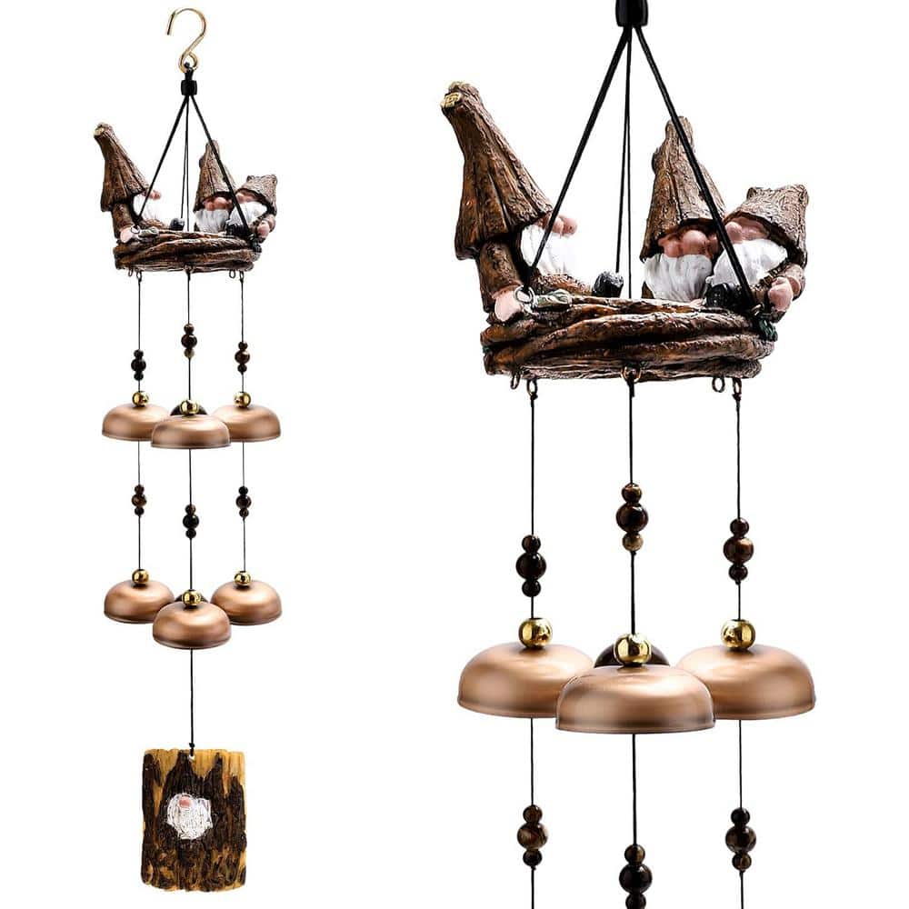 26 in. Outdoor Resin Gnome Wind Chimes with 6 Larger Bells for Mom Dad Daughter Women's Gift price history on PriceWatchPro