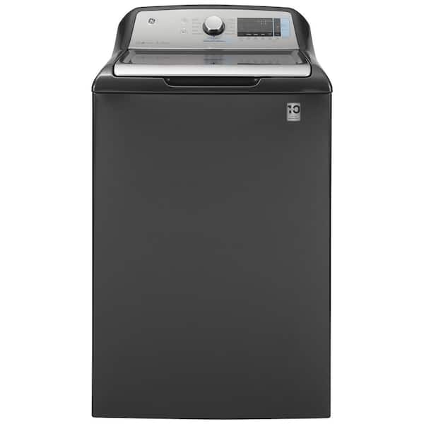 GE 5.2 cu. ft. High-Efficiency Smart Diamond Gray Top Load Washer with Smart Dispense and Sanitize with Oxi, ENERGY STAR