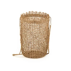 Hand Woven Wicker Seagrass Large with Strap Tote Basket