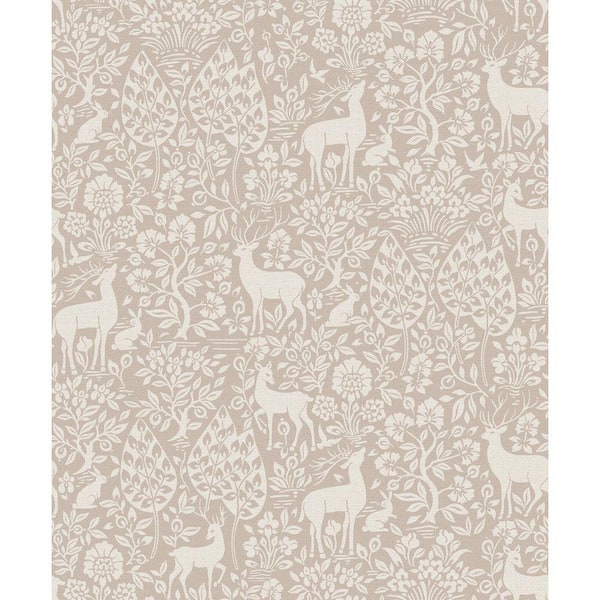 Deer Woods Pink Non-Pasted Wallpaper (Covers 56 sq. ft.)