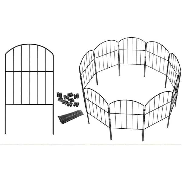 12 in. L x 24 in. H Metal No Dig Garden Fencing Animal Barrier Garden Fence Rustproof Metal Fence Panels 10-Pack