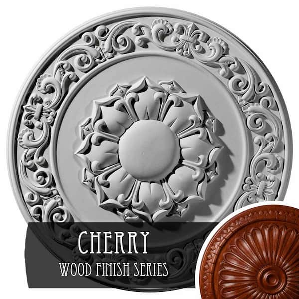 Ekena Millwork 27-3/4 in. x 2 in. Sydney Urethane Ceiling Medallion (Fits Canopies up to 5-3/4 in.), Cherry