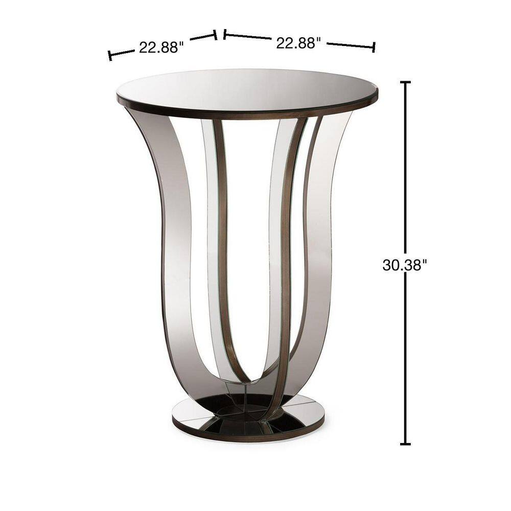 Kylie Glam Silver Metallic Finished End Table - thumbnail 3