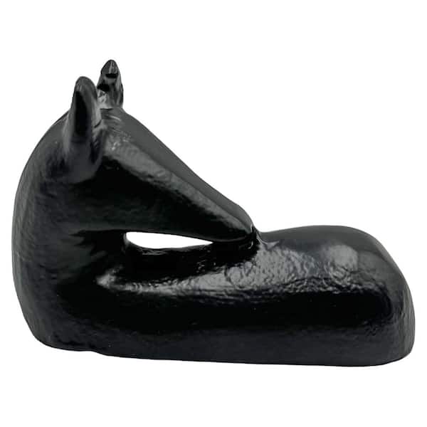 Modern Black 4 in. x 6 in. x 3 in. Abstract Aluminum Metal Horse Sculpture